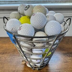 Golf Ball Display Basket with Mixed Golf Balls - 60 balls